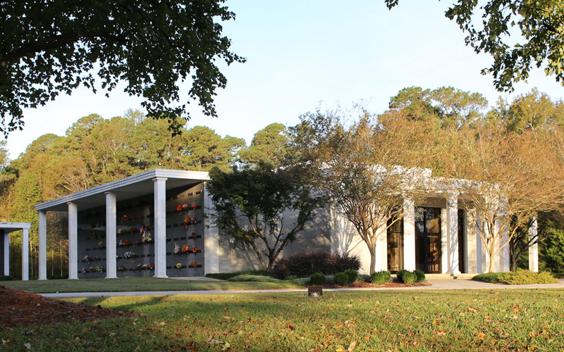 Mausoleum at Pinewood Memorial Park in Greenville North Carolina